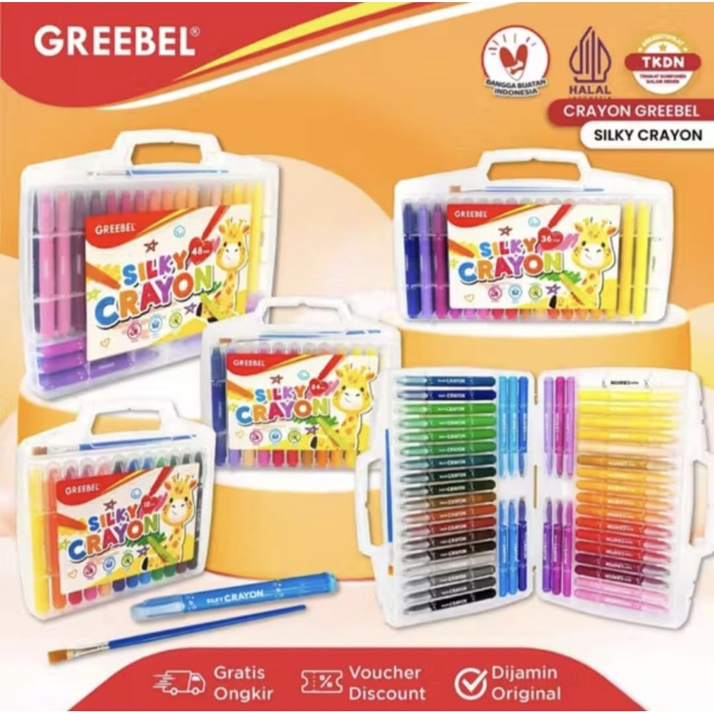 Jual Silky Crayon Krayon 12/24/36/48 Warna / Silky Crayon 12,24,36,48 ...