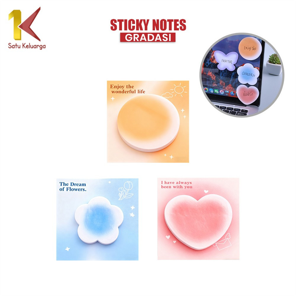 Jual EC Satu Keluarga Sticky Notes Gradasi A127 Memo Tempel Gradasi ...