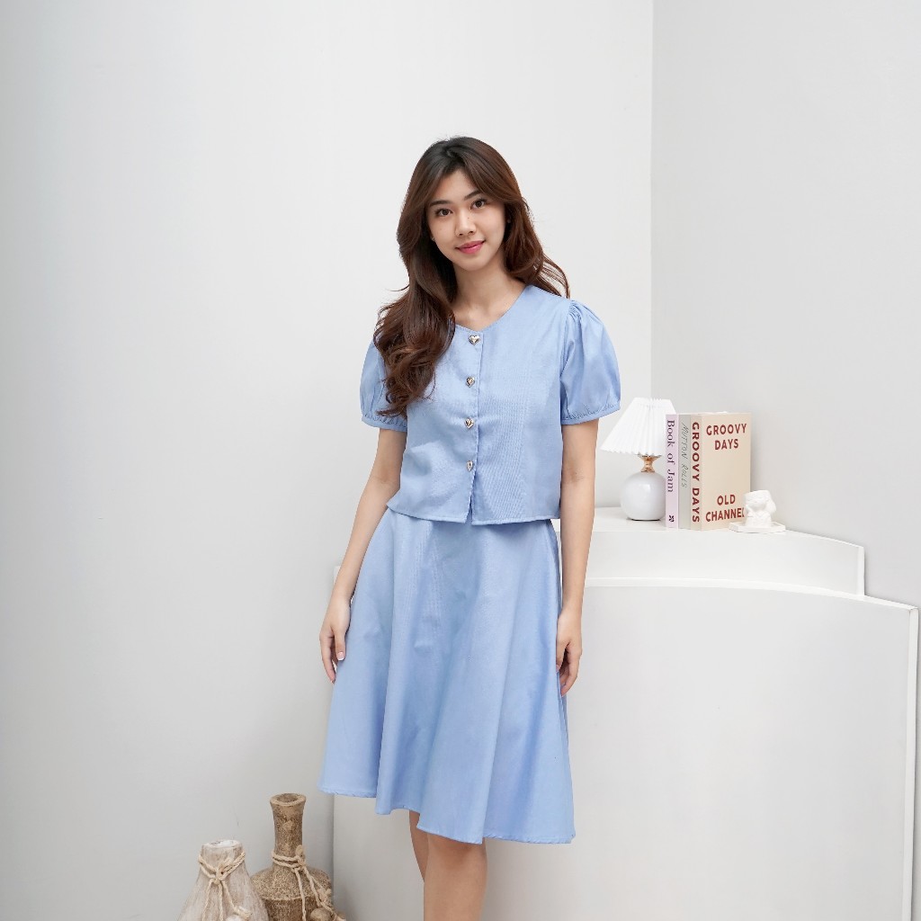 Jual Nuboutique – Dominic Denim Set – Setelan Rok Wanita Casual Korean ...