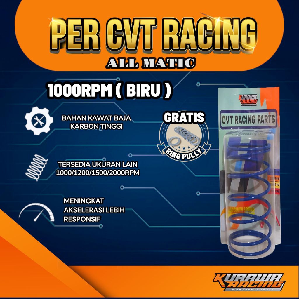 Jual PER CVT 1000RPM ALL MATIC KURAWA RACING | CVT | (Beat/Vario/Scoopy ...