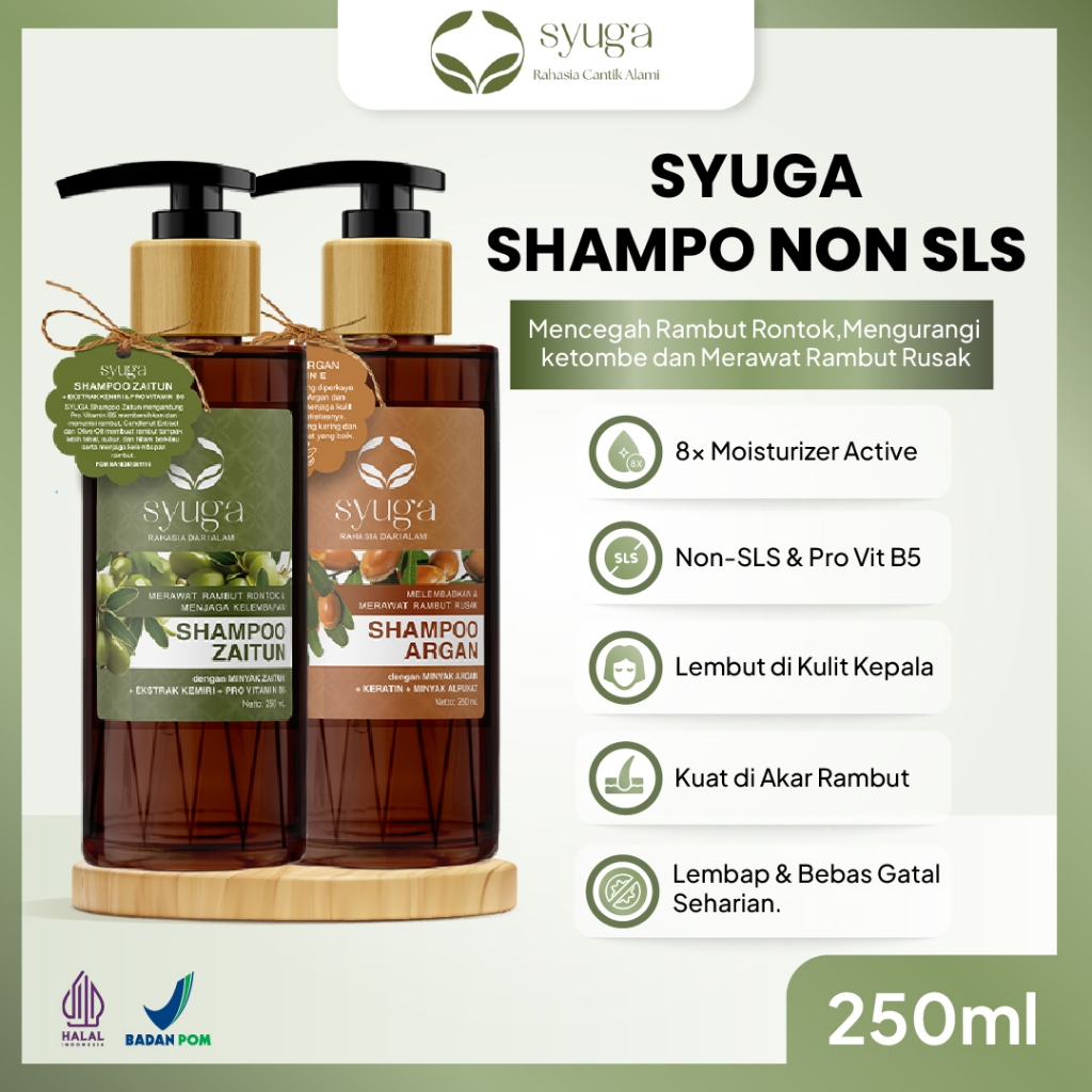 Jual Syuga Shampoo All Series (Zaitun & Argan) 250ml - Sampo Non-SLS ...