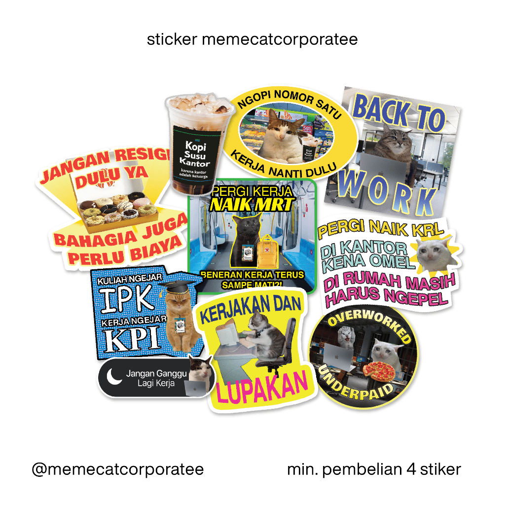 Jual Sticker Meme Cat Corporate | Shopee Indonesia