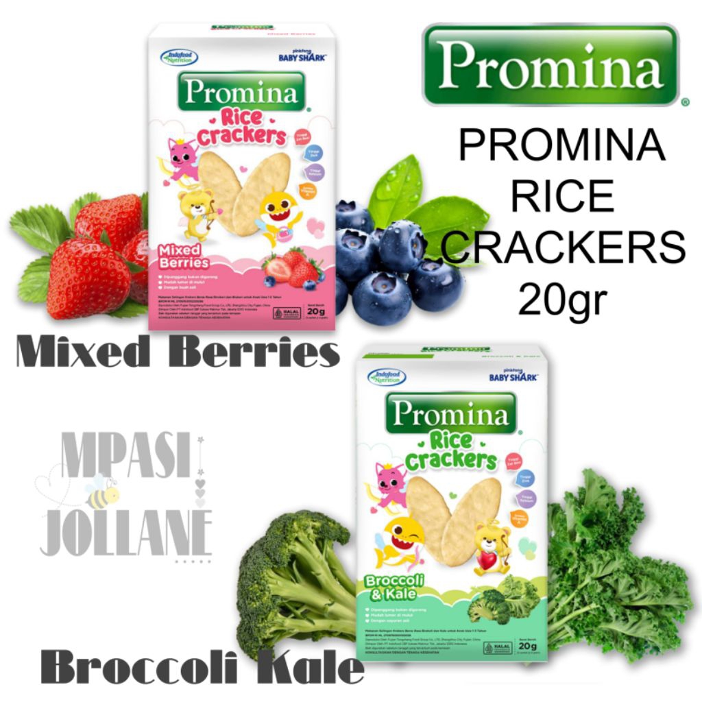 Jual Promina Rice Crackers Broccoli & Kale Mixed Berries 20g - Tinggi ...