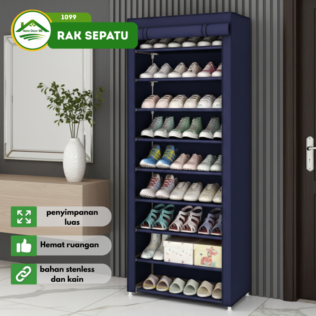 Jual Lemari Sepatu Kain Rak Sepatu Kain Portable Tempat Penyimpanan ...