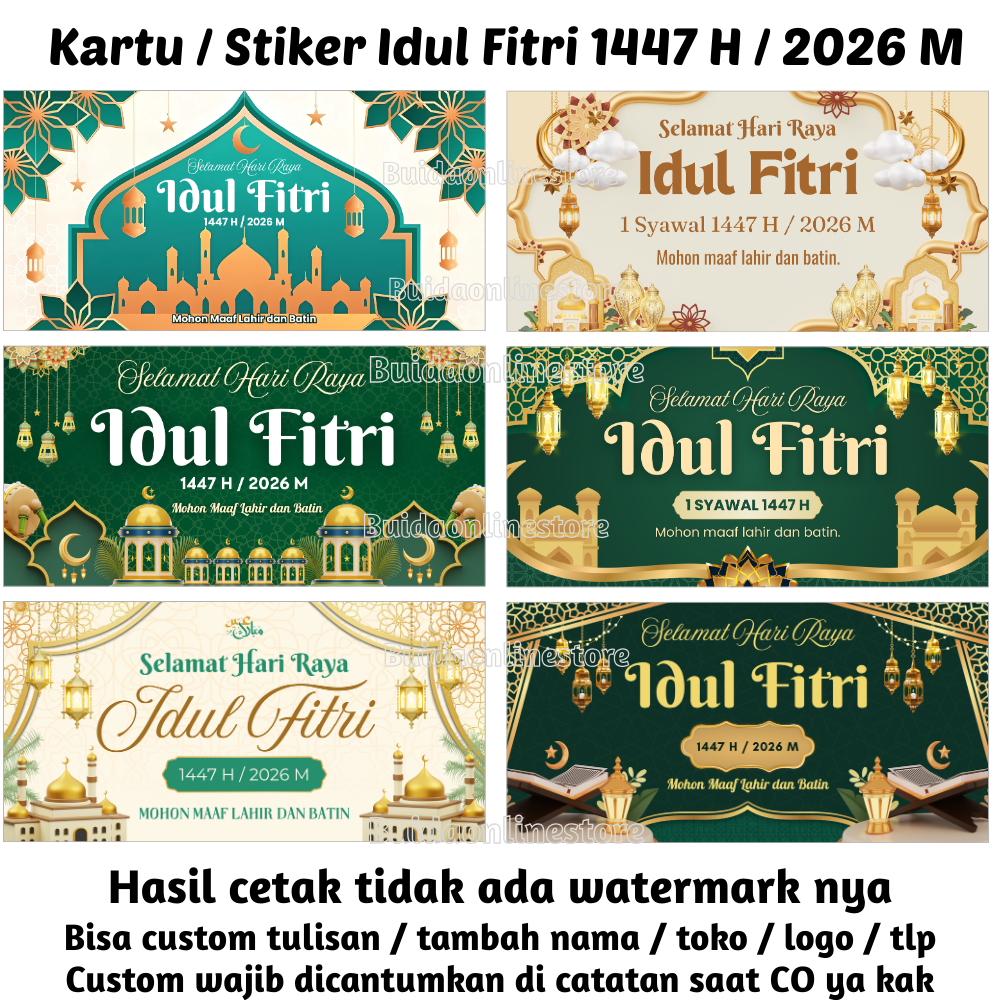 Jual Label Stiker / kartu ucapan Selamat Hari Raya Idul Fitri 1447 H ...