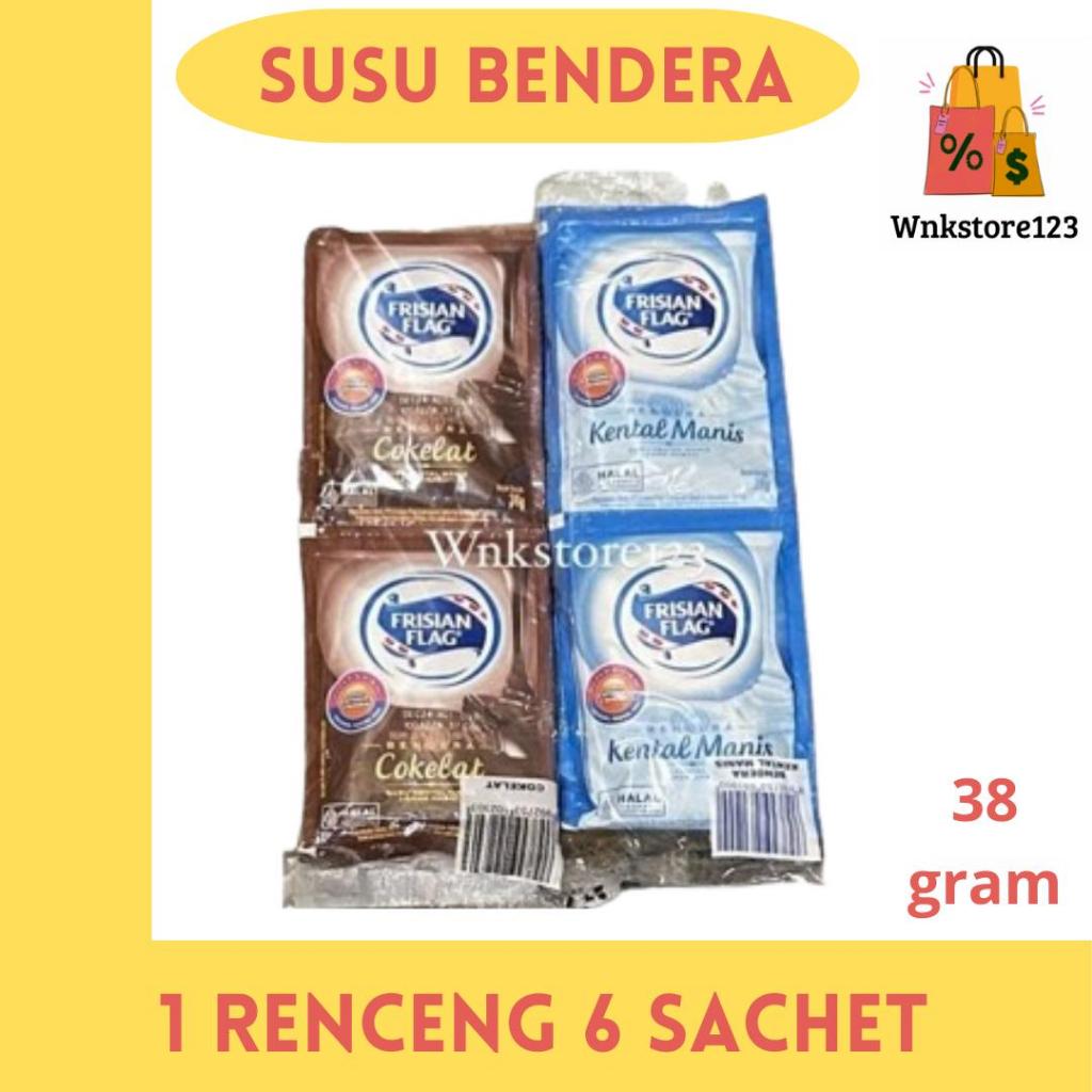 Jual Frisian flag susu bendera kental manis 1 renceng isi 6 sachet ...
