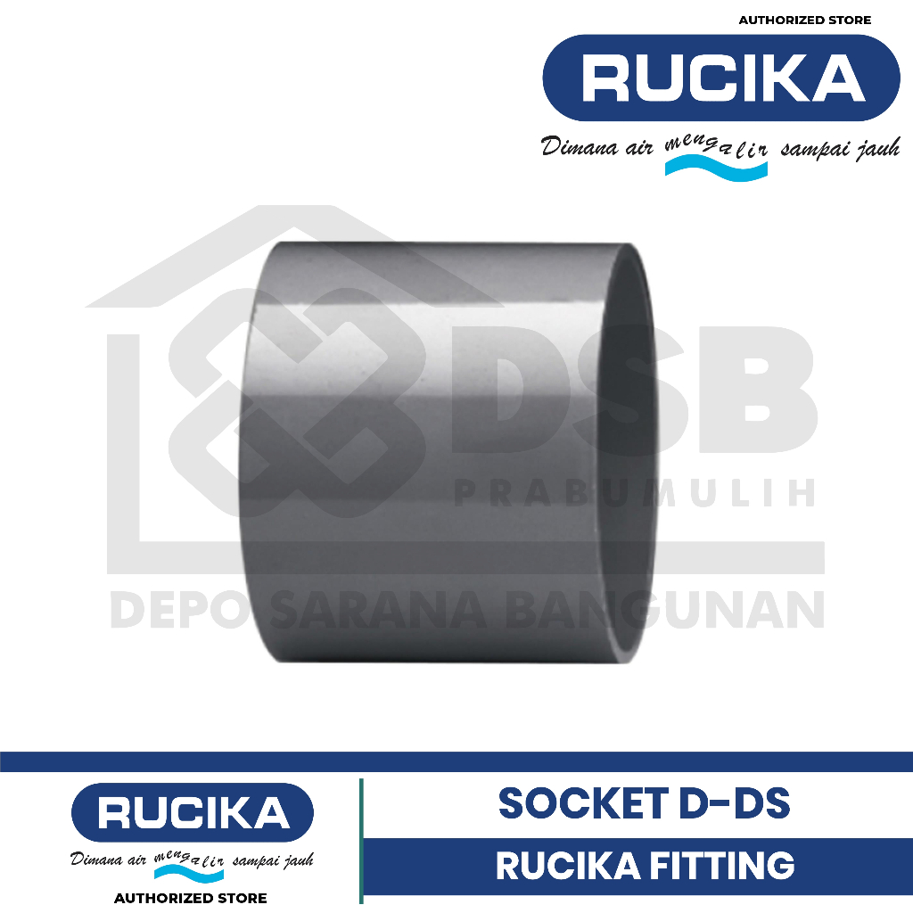 Jual RUCIKA Fitting Socket D-DS Sambungan Pipa PVC Lurus Tipe D Double ...
