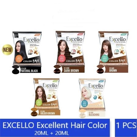 Jual Excello Excellent Semir Rambut, Cat Warna Rambut 40ml | Shopee ...