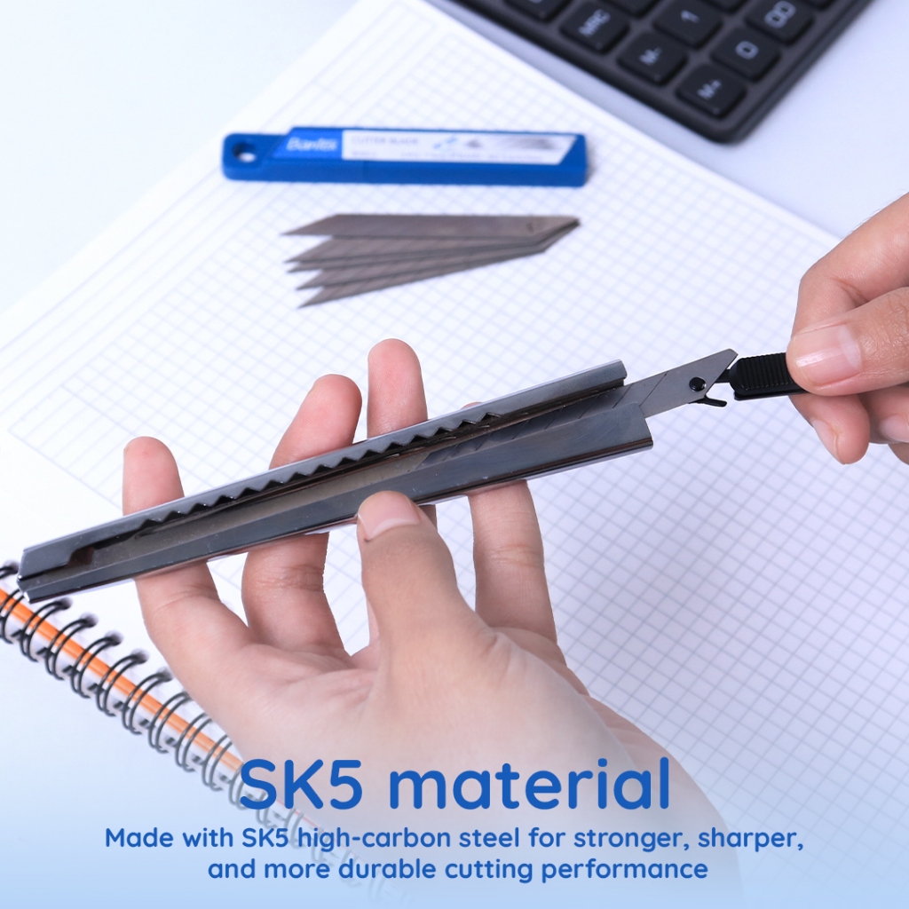 Bantex Refill Cutter Blade Isi Pisau Pemotong 5 Pcs Sudut Tajam Material SK4 / SK5 (5)