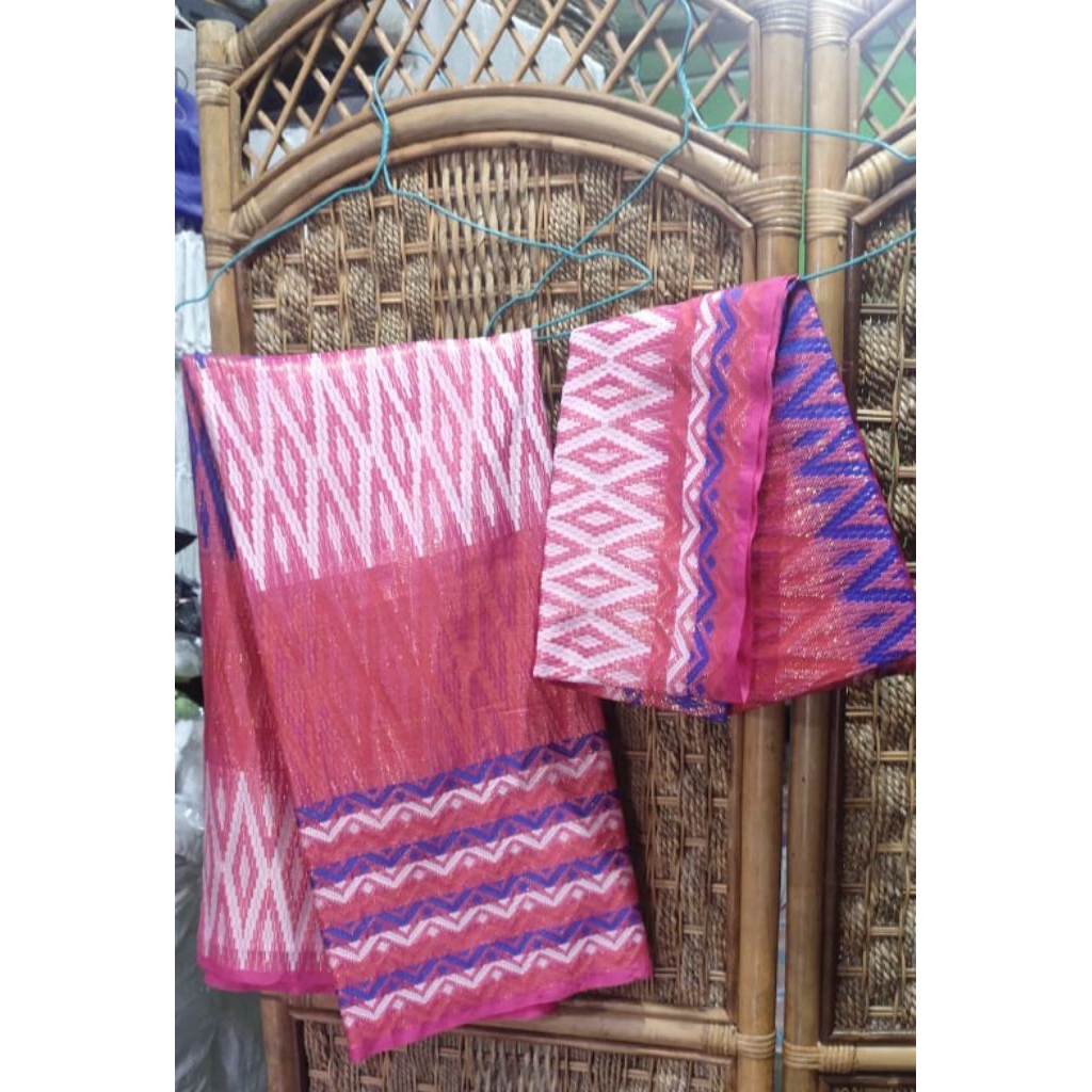 Jual kain tenun songket + selendang motif rang rang | Shopee Indonesia