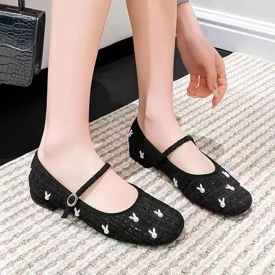 Jual Rabbit Knit Flat Shoes Elastic Minimalist 5423 (Size 35 - 40 ...