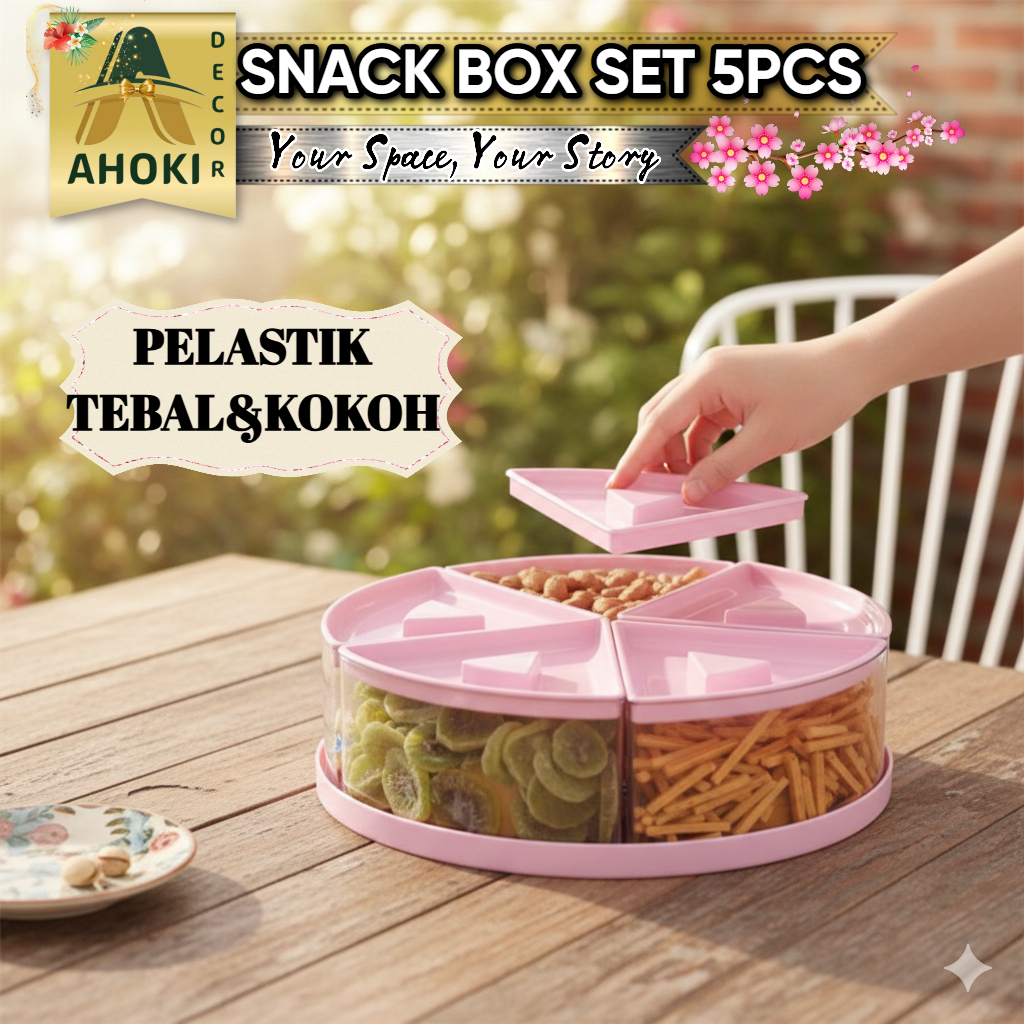 Jual Snack Box 5 SEKAT Tempat Kue Kering Snack Lebaran Toples Box Kue ...