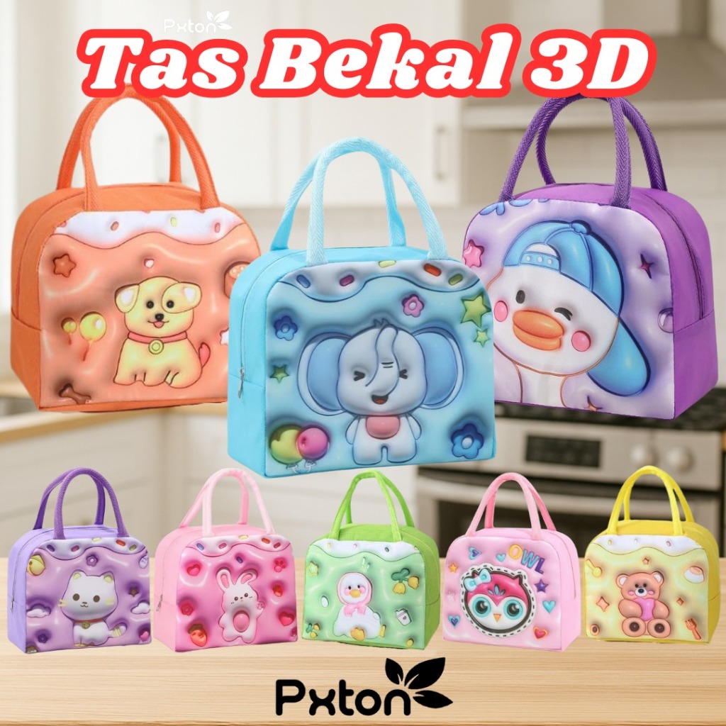 Tas Bekal Anak Karakter /Lunch Bag karakter/ Tempat Penyimpanan Kotak Makan  Tahan Panas Import / Tas Bekal Anak Bermotif Lucu dan murah