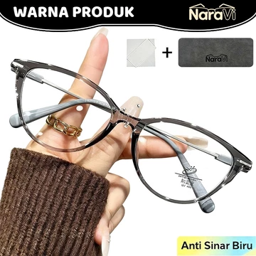 NaraVi Paket Lengkap 2in1 Kacamata Photochromic Anti Radiasi Kacamata Wanita Pria Sunglasses