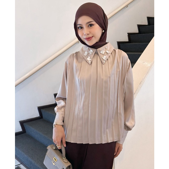 Mayoutfit Andhya Blouse | Blus Wanita Silk Aksen Payet Beads
