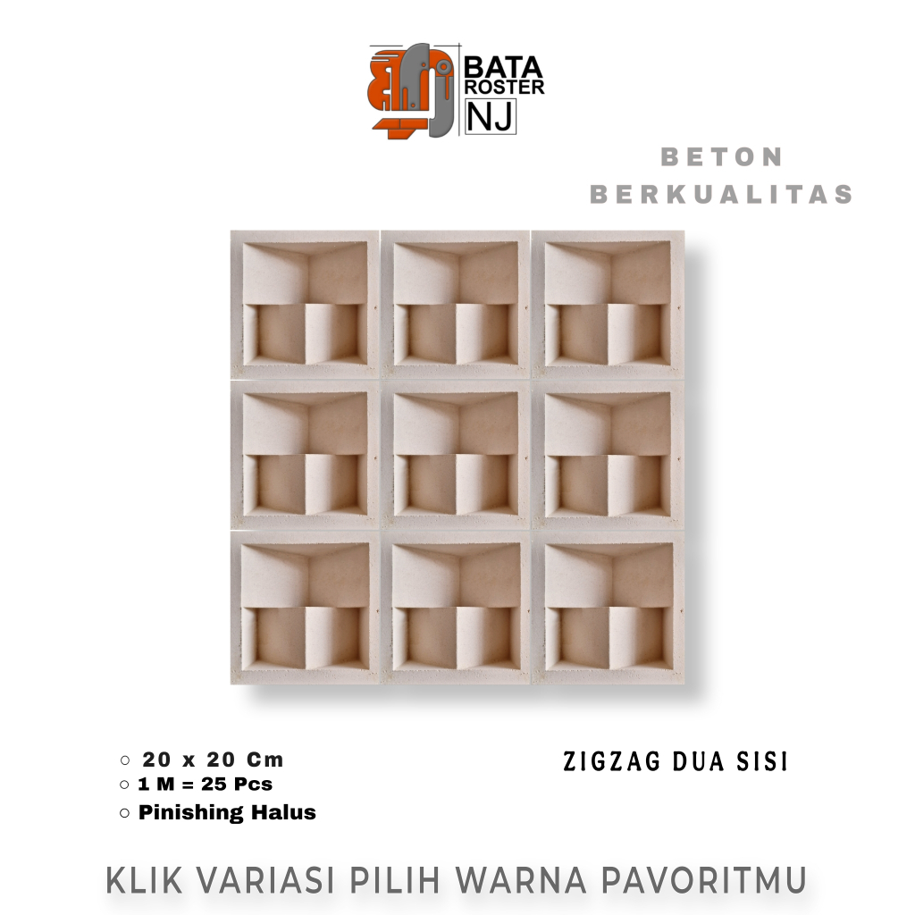 Jual BATA ROSTER NJ - Roster Beton Anti Tampias Minimalis - Zigzag Dua ...