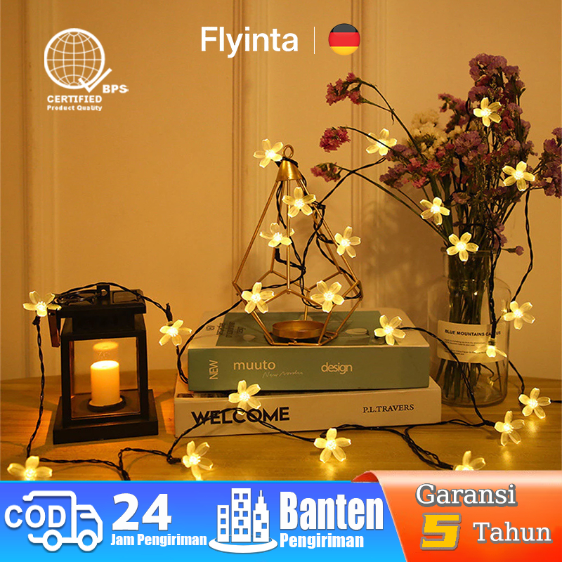 Jual Lampu String Surya LED Bunga-Bunga Lampu Hias Taman Outdoor Balkon ...