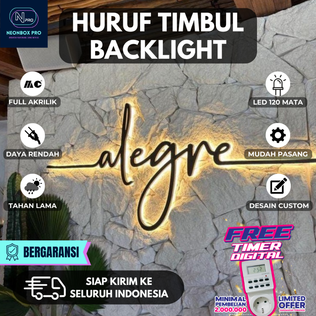 Jual 3D LETTER BACKLIGHT LED | HURUF TIMBUL LED BACKLIGHT CUSTOM ...