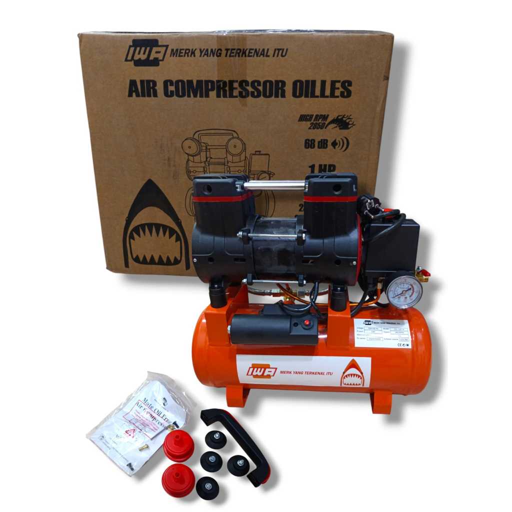 Jual Kompresor angin Oiless 1hp 24 Liter 10 Liter 750w Silent ...