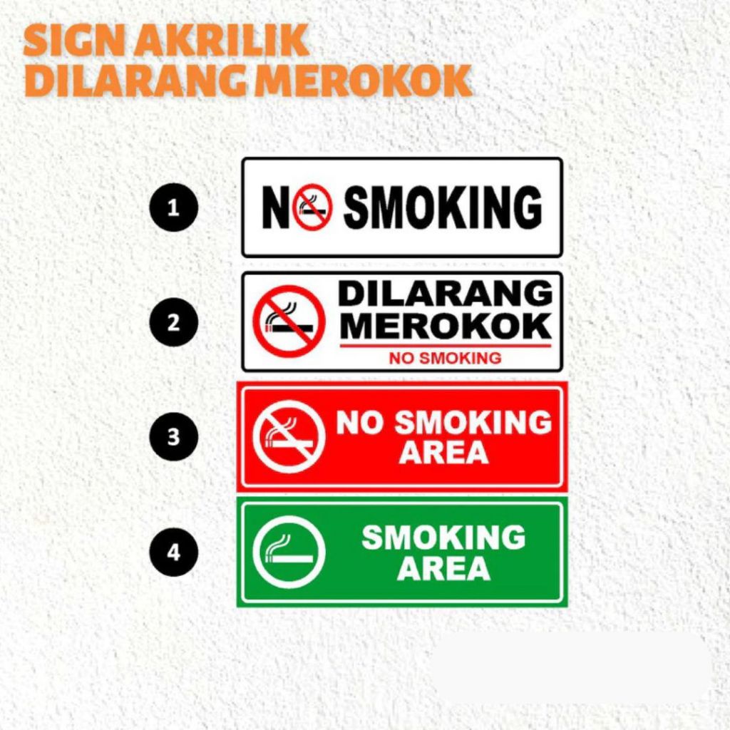 Jual Sign Dilarang merokok Sign No Smoking Akrilik Custom | Shopee ...