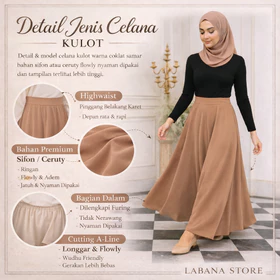 Celana Kulot Wanita Panjang Payung Jumbo Full Puring Ceruty Pakaian Bawahan Fashion Muslim