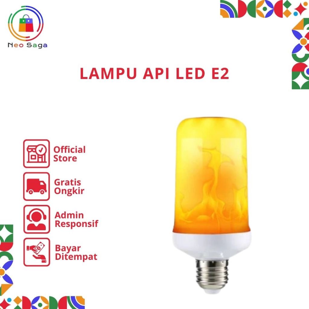 Jual (NEOSAGA) Lampu Api LED E27 - 10W Flame Effect Obor Api LED Bohlam ...