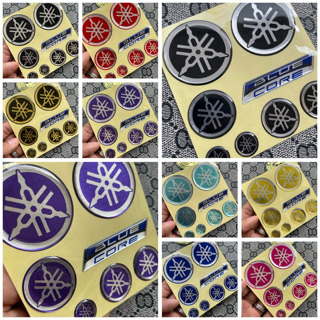 Jual STICKER EMBLEM LOGO YAMAHA BLUECORE SET TIMBUL | Shopee Indonesia