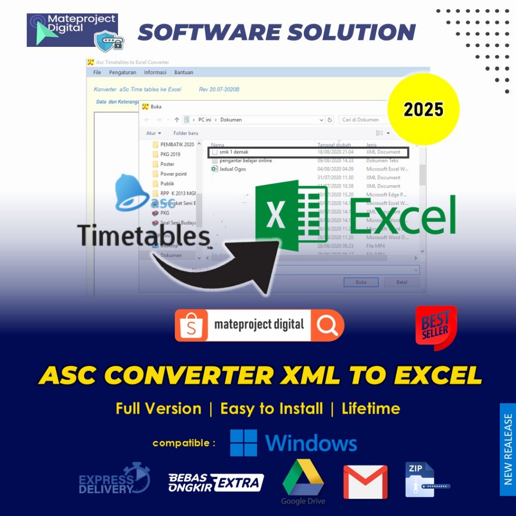 Jual ASC CONVERTER to EXCEL PRO FULL SOFTWARE / ASC TIMETABLES TO EXCEL ...
