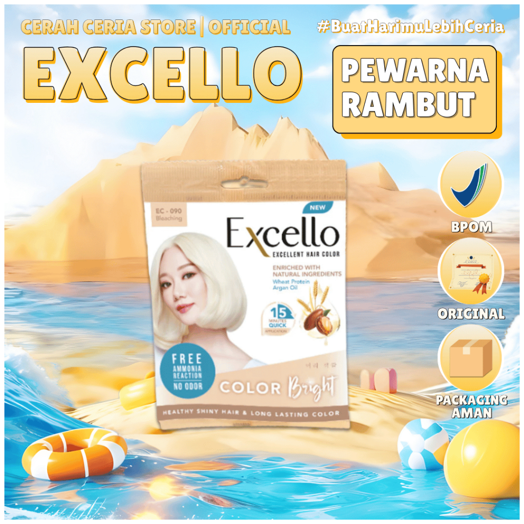 Jual Excello Excellent Hair Color EC-090 Bleaching 20ml+20ml | Shopee ...