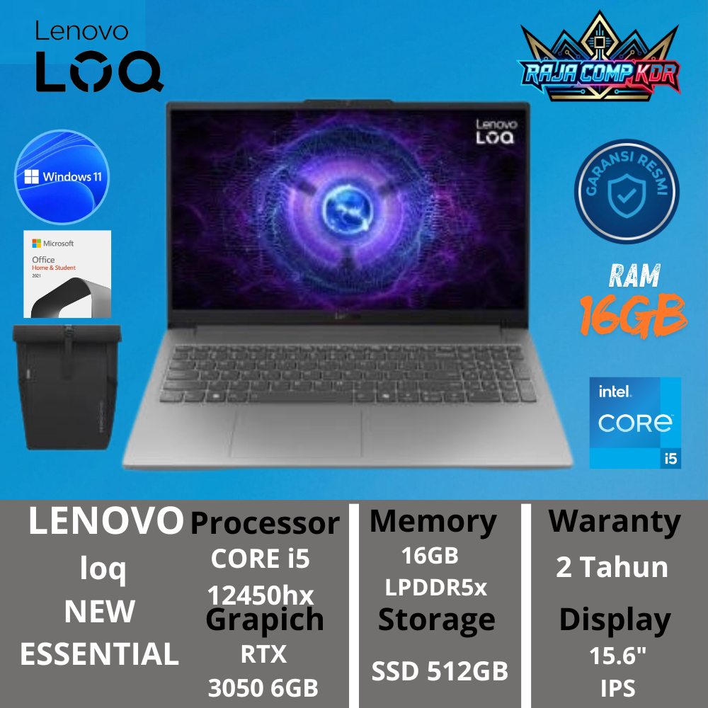 Jual LENOVO GAMING LOQ ESSENTIAL NEW VERSION 15IAX9E EHID INTEL CORE i5 ...