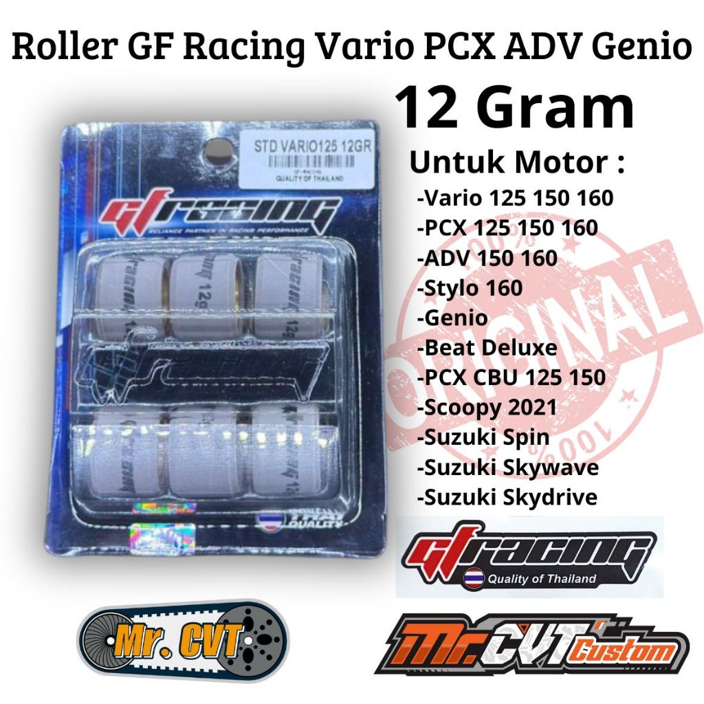 Jual Roller GF Racing 12Gr Vario 125 150 160 PCX ADV Stylo Genio Beat ...