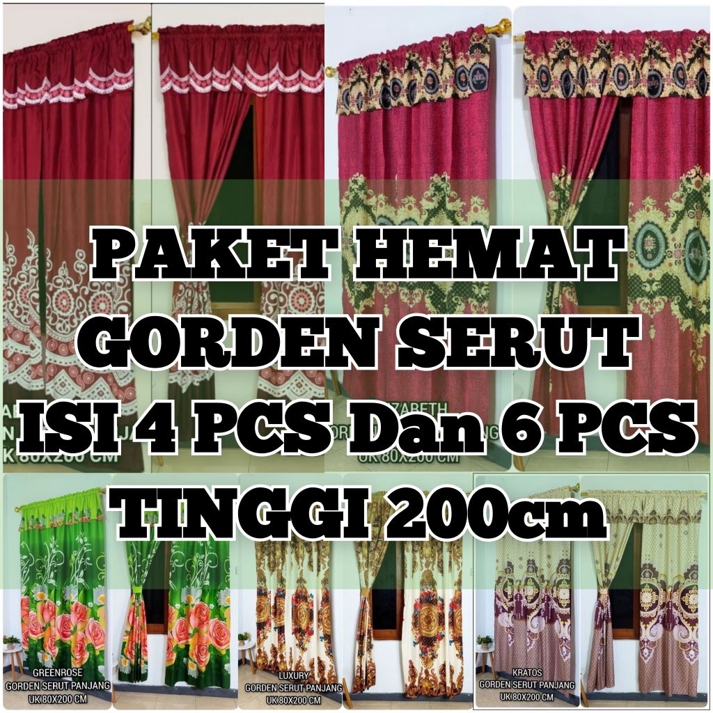 PAKET GORDEN SERUT PINTU JENDELA TERMURAH 80x200