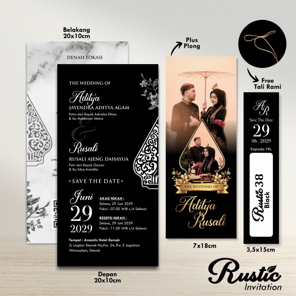 Jual Undangan Pernikahan Tali Rustic 3Ply Free Foto - Undangan Rustic ...