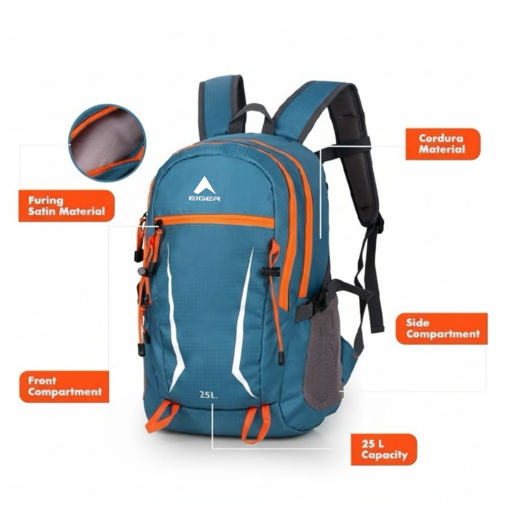 Jual Tas Backpack Pria 25 Liter Premium - Tas Dypack Pria/Wanita 25 ...