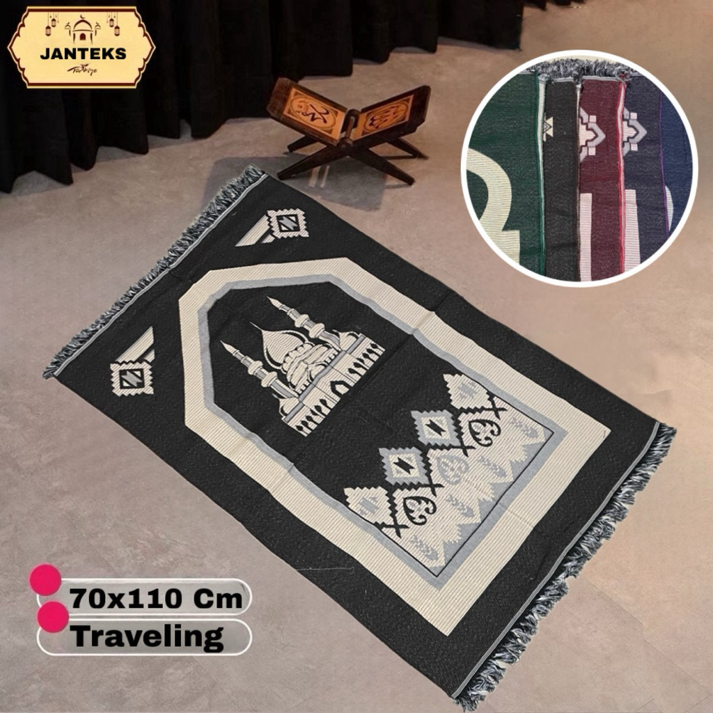 JANTEKS TRAVEL 70x110cm| Sajadah Travel Polyester Turkiye Jumbo Souvenir Haji&Umroh Souvenir Tahlil