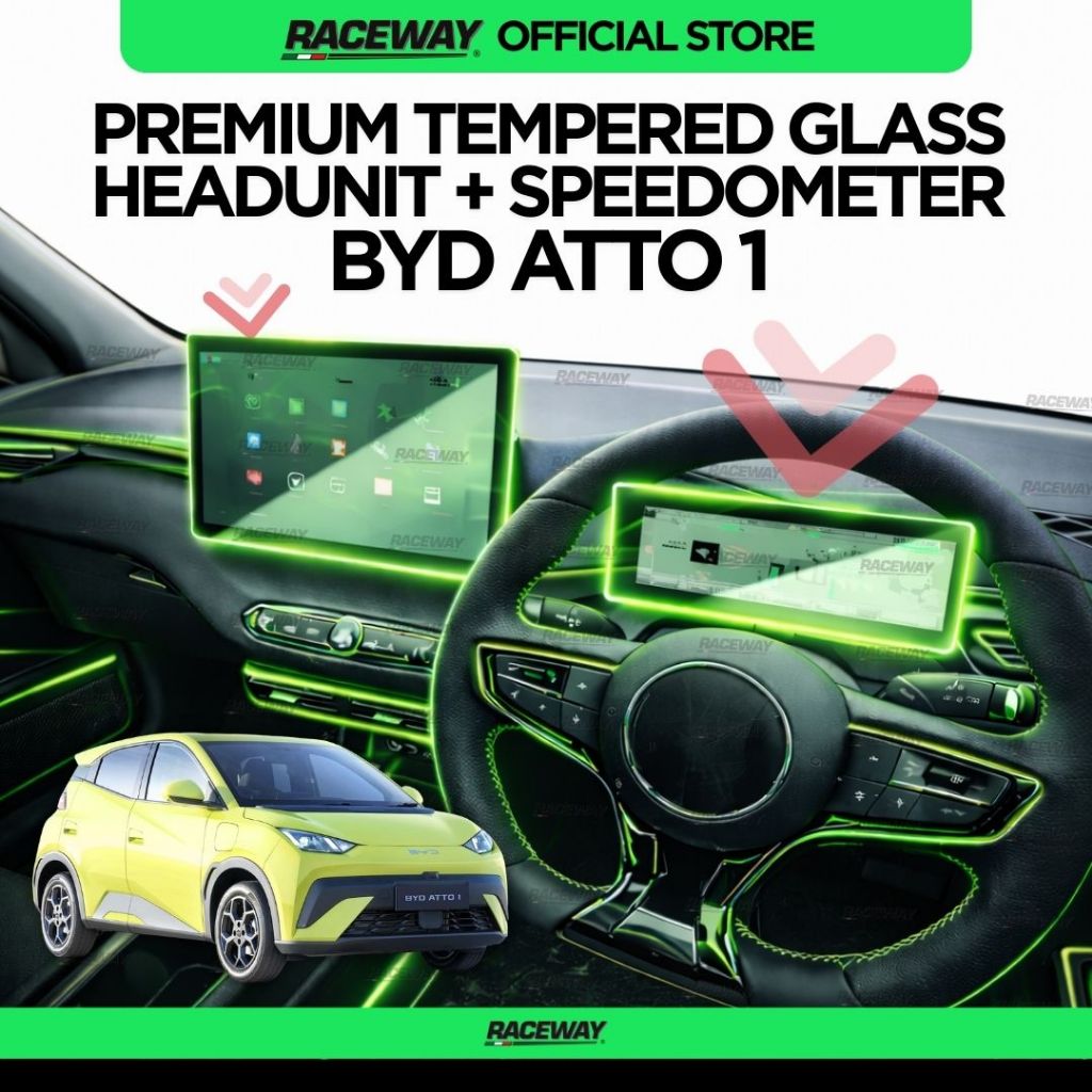 Jual Raceway BYD ATTO 1 Tempered Glass 2 in 1 Headunit + Speedometer ...