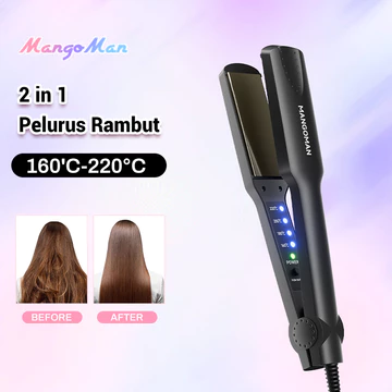 MangoMan 2 In 1 Catok Rambut Fast Heating Dan Pelurus Rambut Super Cepat Catok Lurus Catok