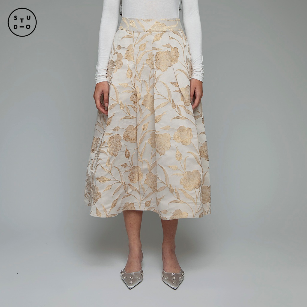 Jual COTTONINK Studio - Bawahan Rok Wanita Gold Janan #StudioRaya2026 ...