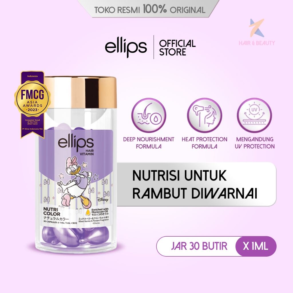 Jual [NEW LAUNCH] Ellips Hair Vitamin Disney Moroccan Nutri Color Jar ...