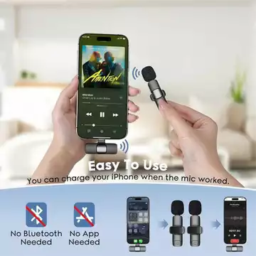 MS K8 Mic Wireless Clip On Konten Kreator Microphone Lavalier HP USB Type C Plug Play