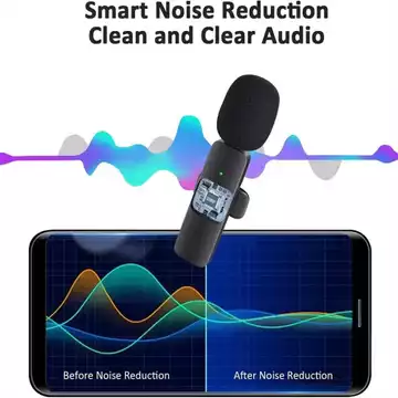 MS K8 Mic Wireless Clip On Konten Kreator Microphone Lavalier HP USB Type C Plug Play