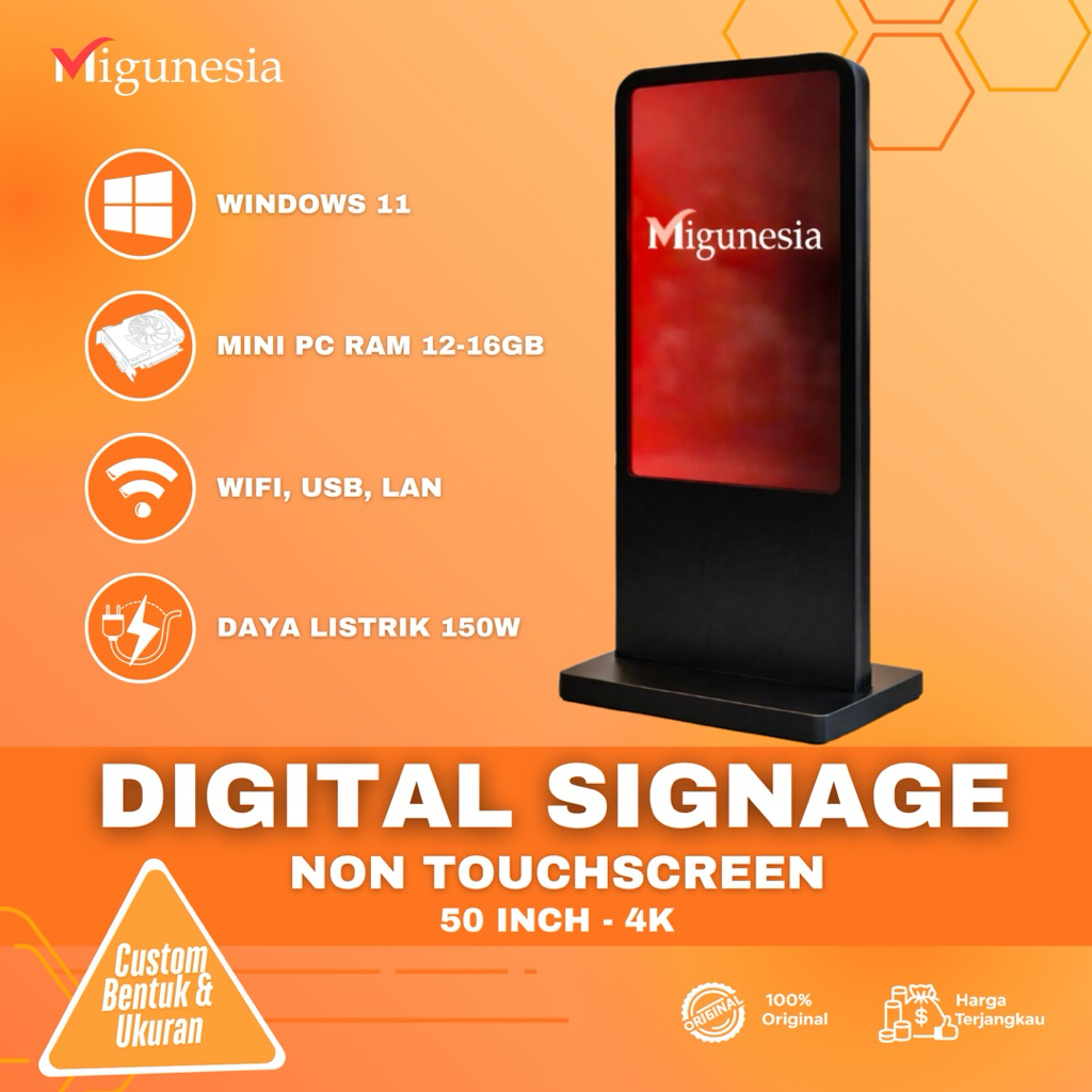 Jual Digital Signage 50 Inch Non Touchscreen Migunesia | Standing ...
