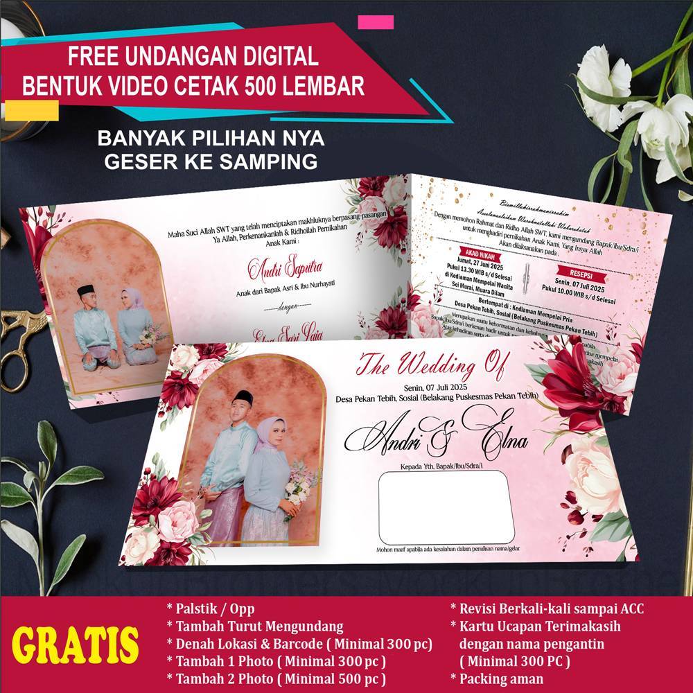 Jual Undangan Rustik Undangan Unik Undangan Pernikahan free Foto ...