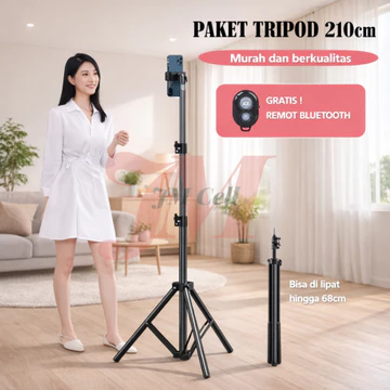 Tripod Handphone 2 Meter Besi Plus Mini Ball Head Free Holder Hp Free Tomsis Remote Bluetooth