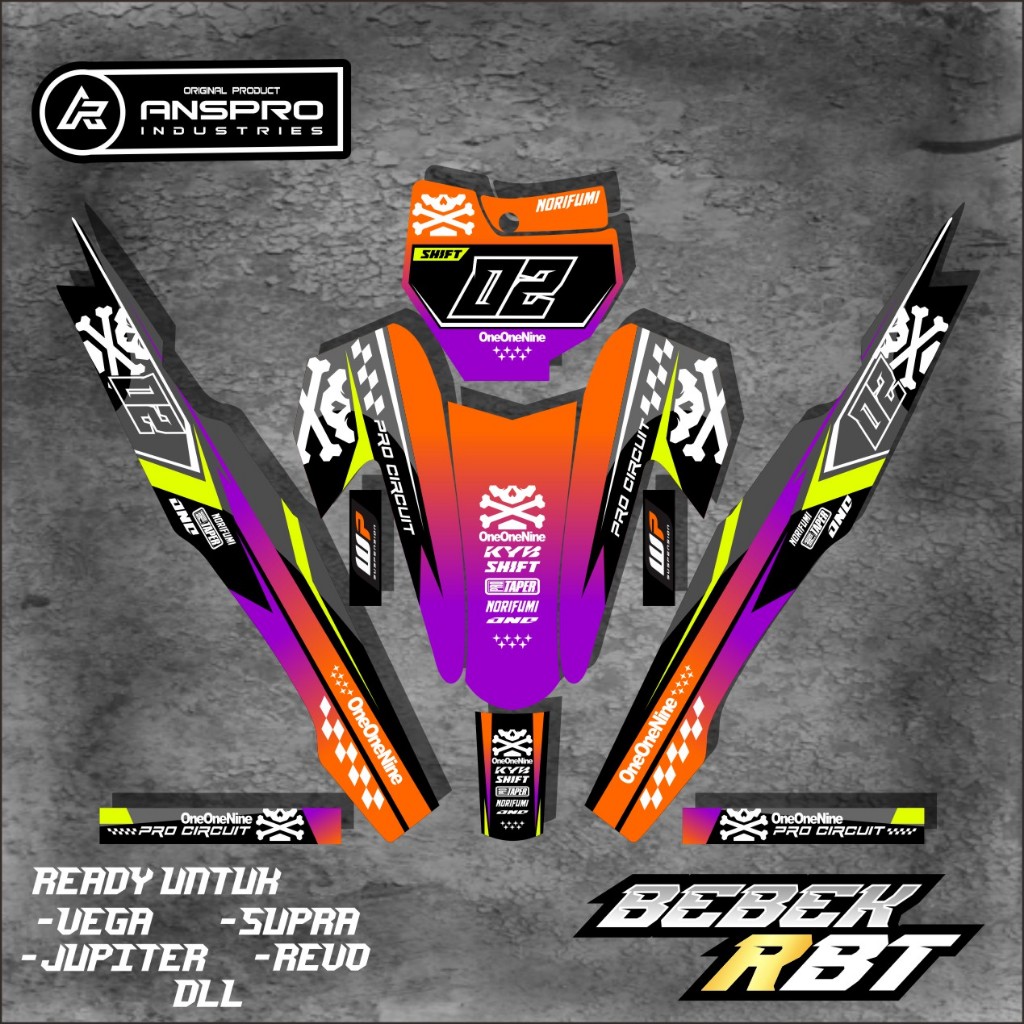 Jual DECAL RBT VEGA NEW HONDA REVO SUPRA KAP BELAKANG DEKAL STICKER ...