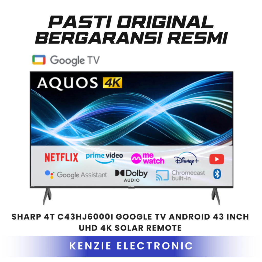 Jual Google TV Android 43 Inch Sharp 4T C43HJ6000I UHD 4K Solar Remote ...
