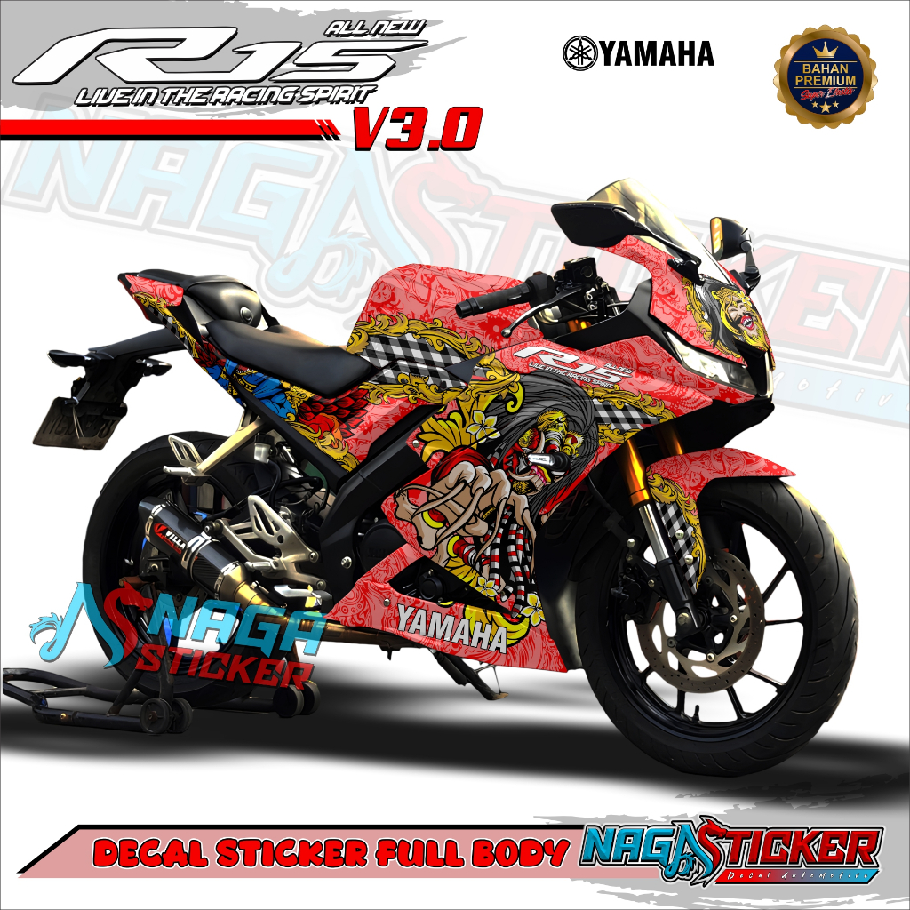 Jual Decal Sticker Motor Full Body Yamaha R15 V3.0 YZF-R15 Motif Barong ...