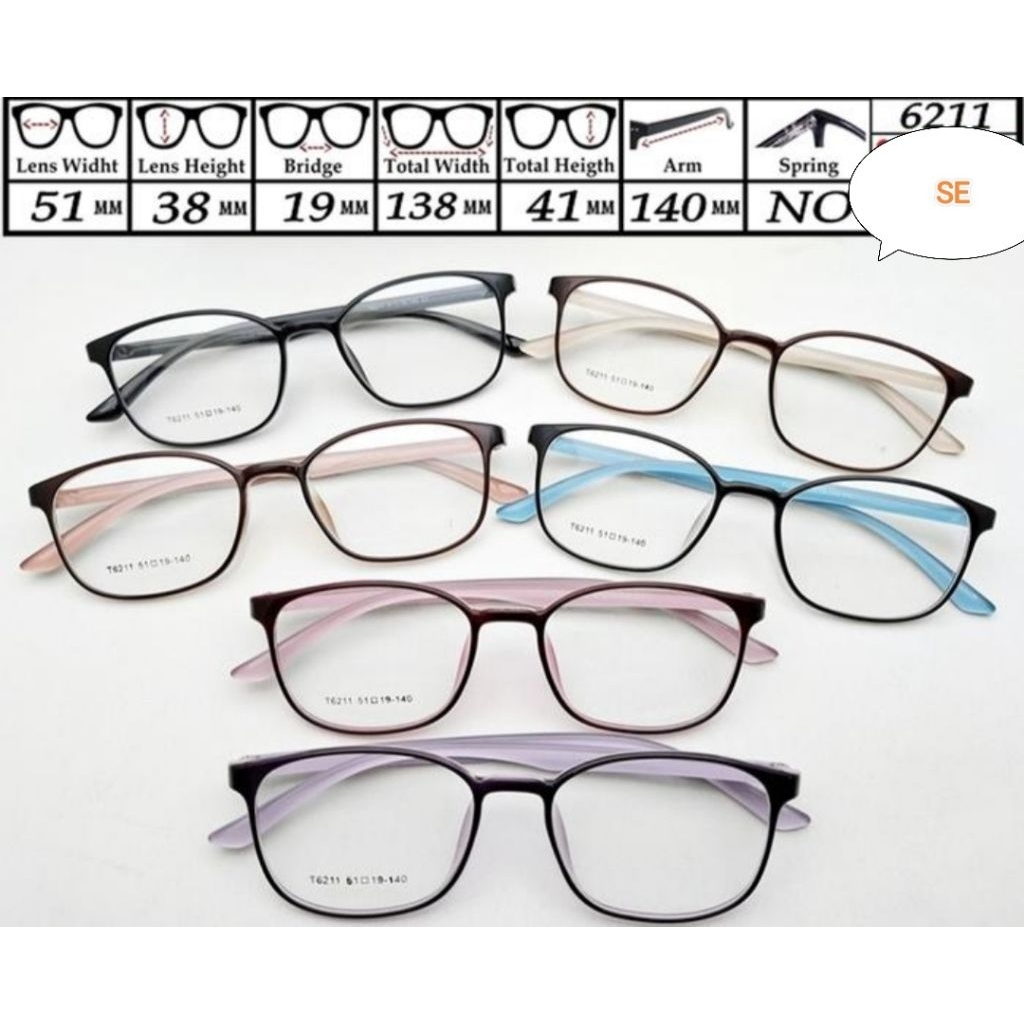 Jual Frame kacamata kotak frame elastis dan ringan frame kacamata ...