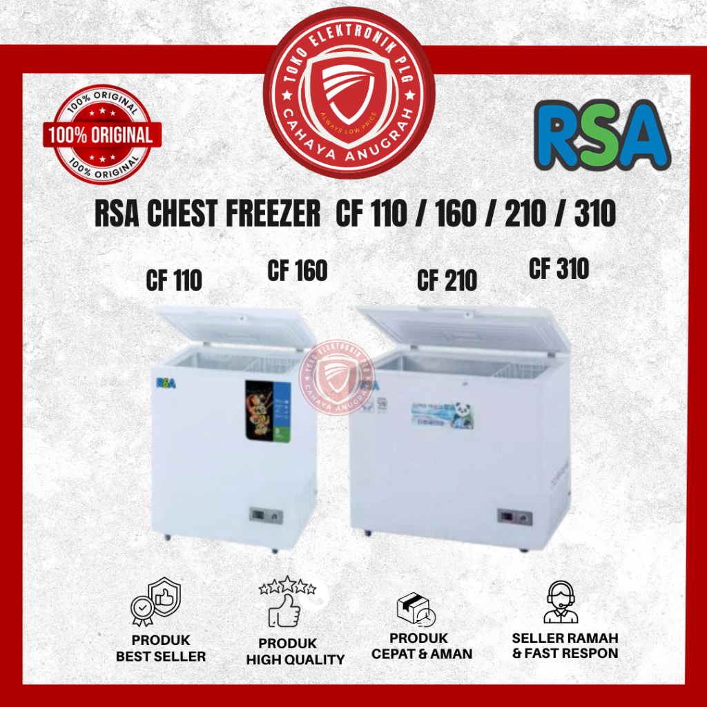 Jual Chest Freezer RSA - CF110/CF160/CF210/CF310 GARANSI RESMI | Shopee ...