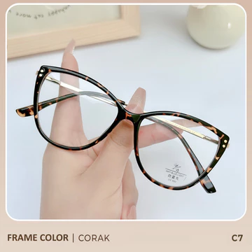 Eggry Eyewear Kacamata Photocromic Minus Lensa Anti Radiasi Anti Blueray Model Cat Eye Fashion